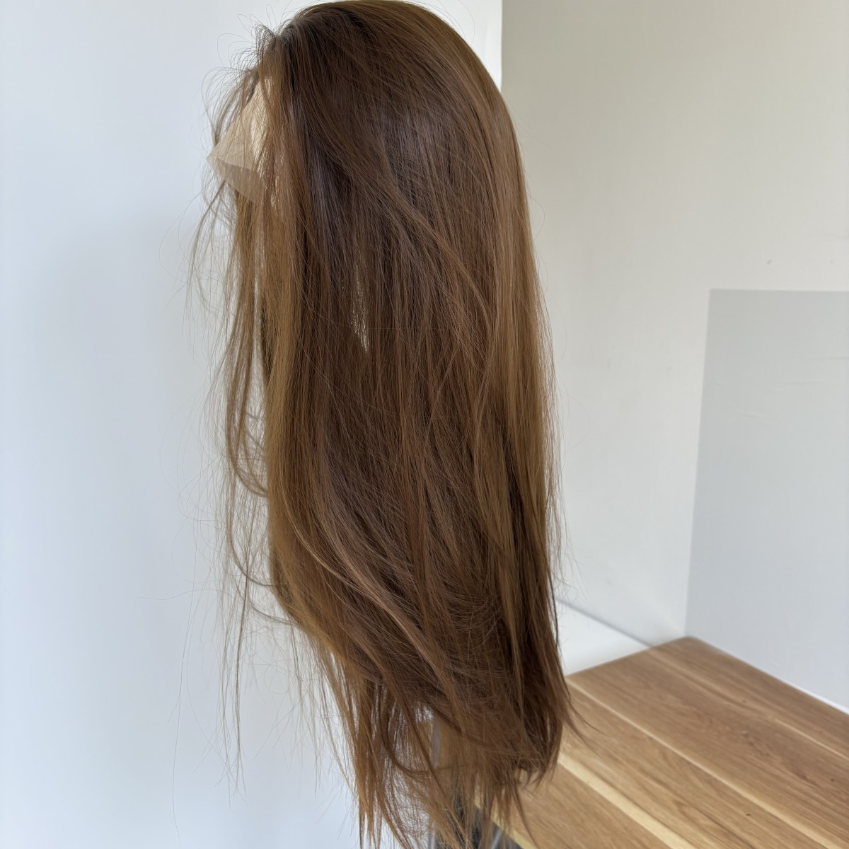 Heat Resistant Synthetic Hair T Lace Front Wigs Long Straight Brown