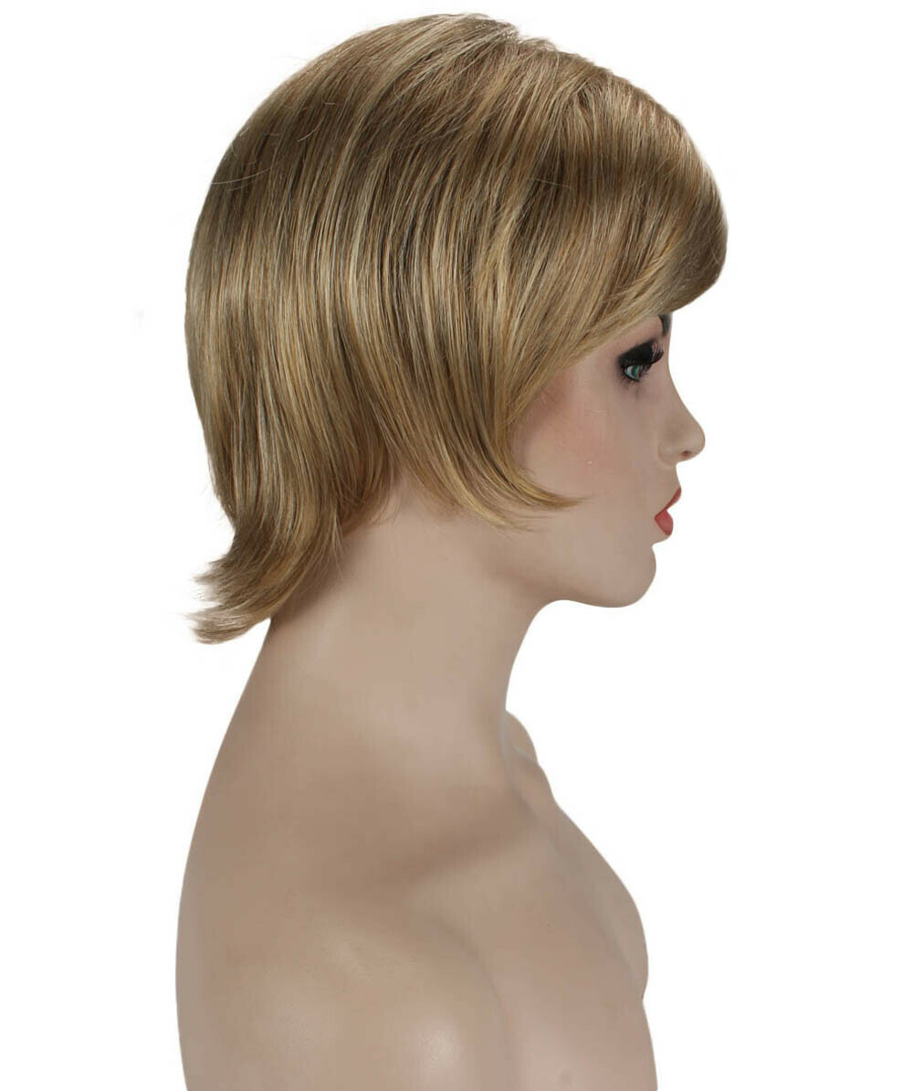 Ingrid – Srraight Kanekalon Synthetic Fiber Full Wig, 3.25 – 5.75 in, Ash Blonde