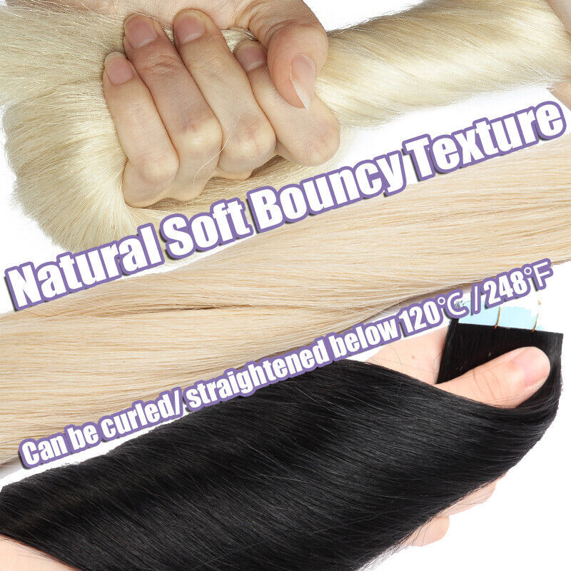 Bleach White Tape In 150G Remy Human Hair Extension Thick Skin Weft Double Drawn