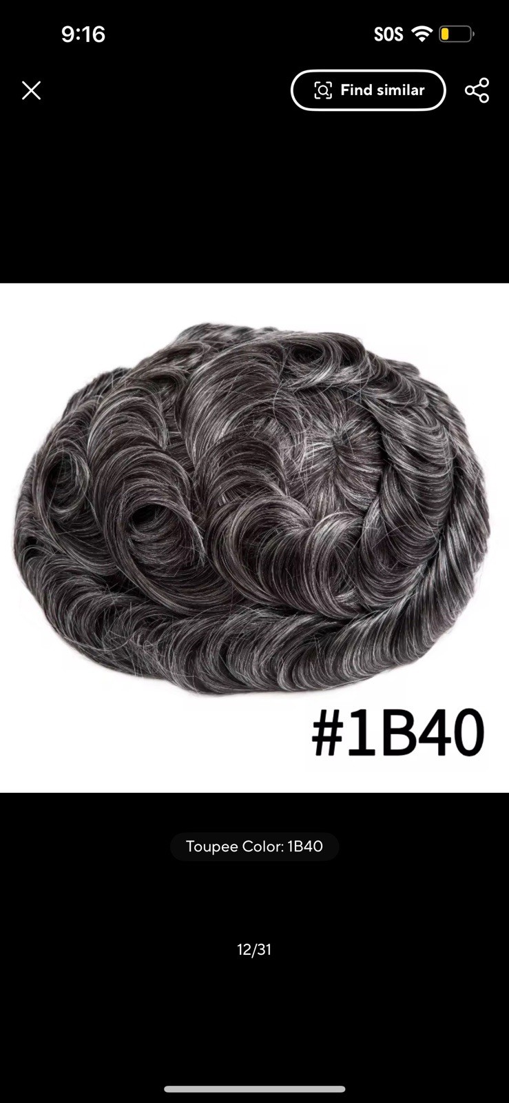 TEMCG Men’s Human Hair Toupee Hairpiece Mono Base Wavy Natural Multi Color