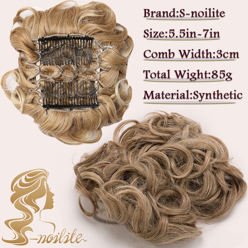 Thick As Human Messy Bun Clip Hair Extensions Curly Scrunchie Updo Chignon Combs
