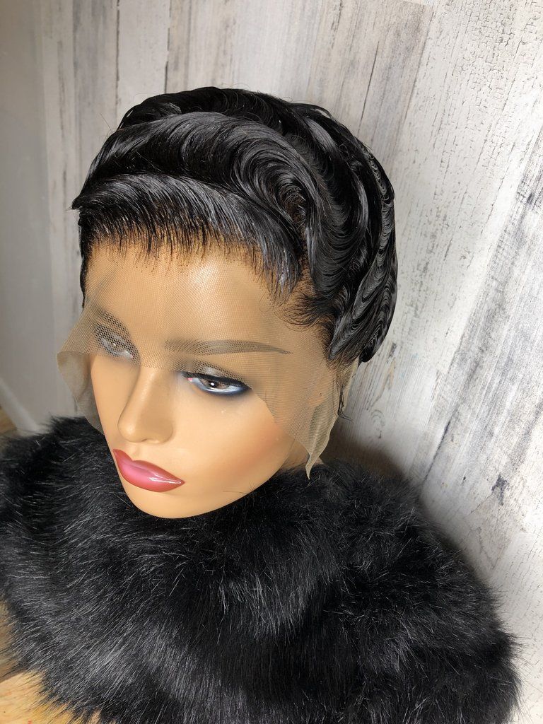 Natural Finger Wave Lace Front Human Hair Wigs for Women Daily Party L Part Lace