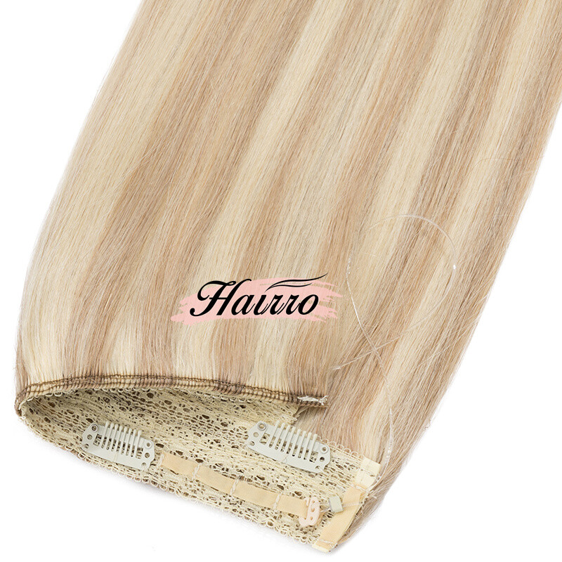 Wire In 100% Remy Human Hair Extensions Russian Remy Hidden Ring Hairpiece Thick