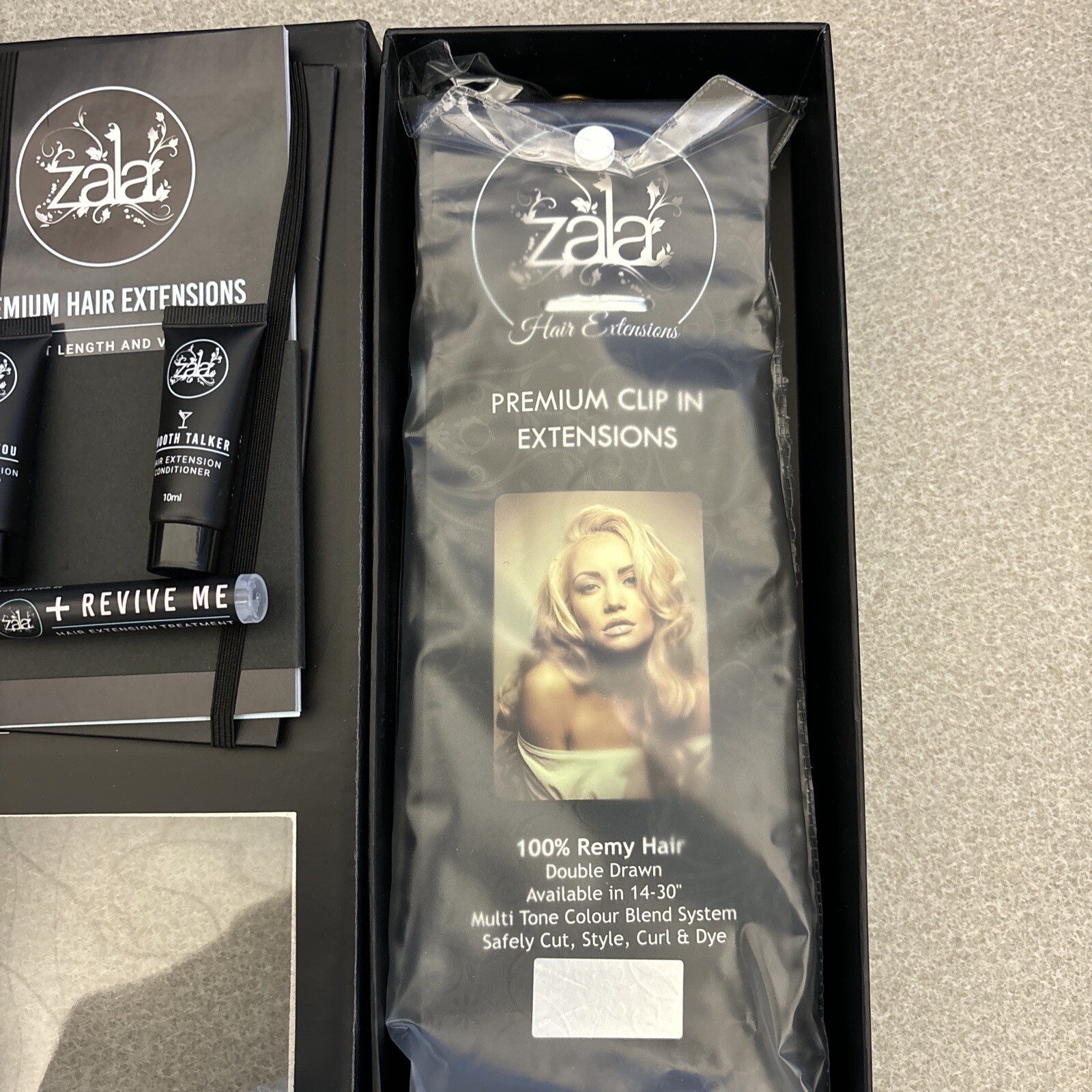 Zala Premium Clip in Hair Extensions. 12 inch 5 Piece. Black. New In Box.