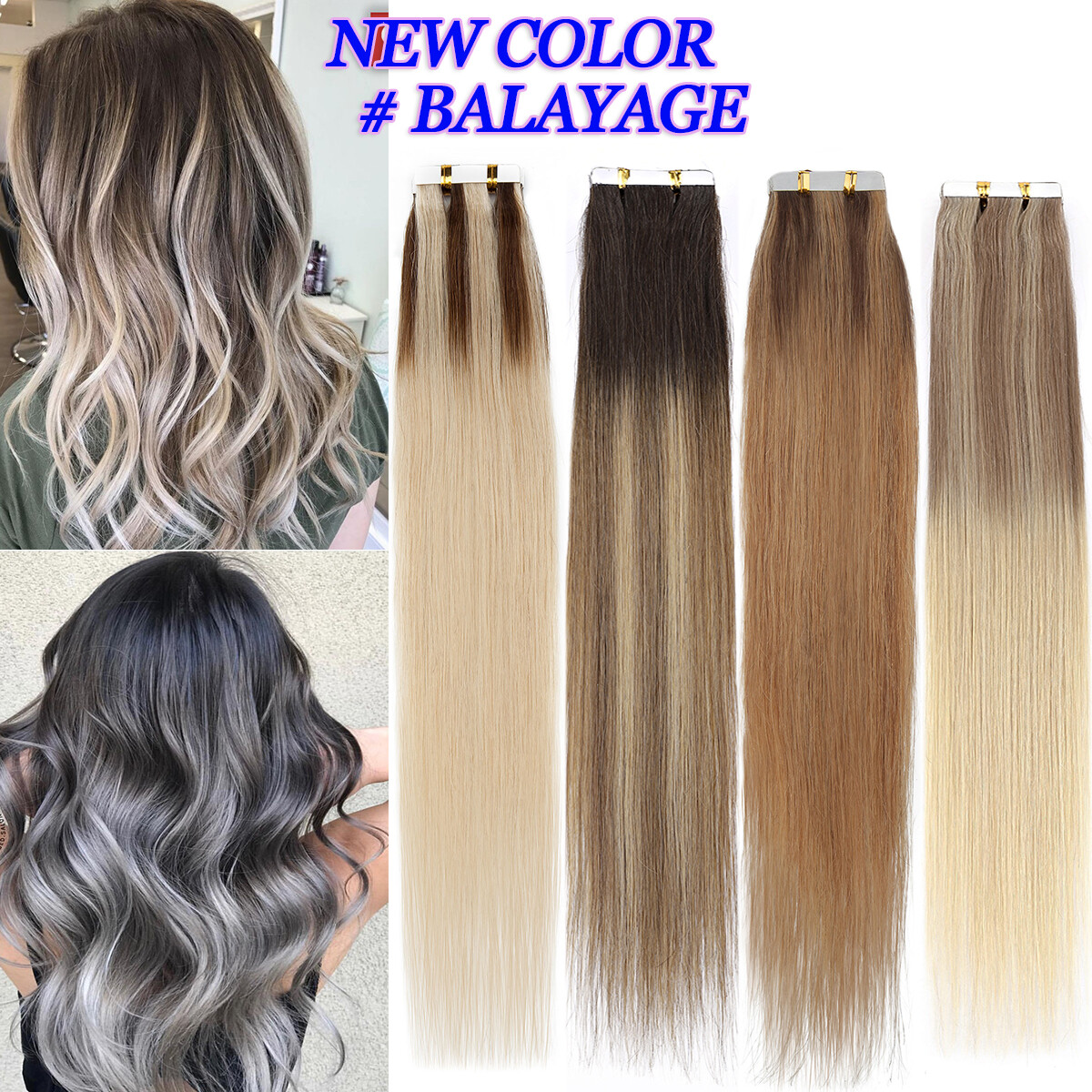 CLEARANCE Skin Weft Tape In 100% Real Remy Human Hair Extensions Full Head Thick