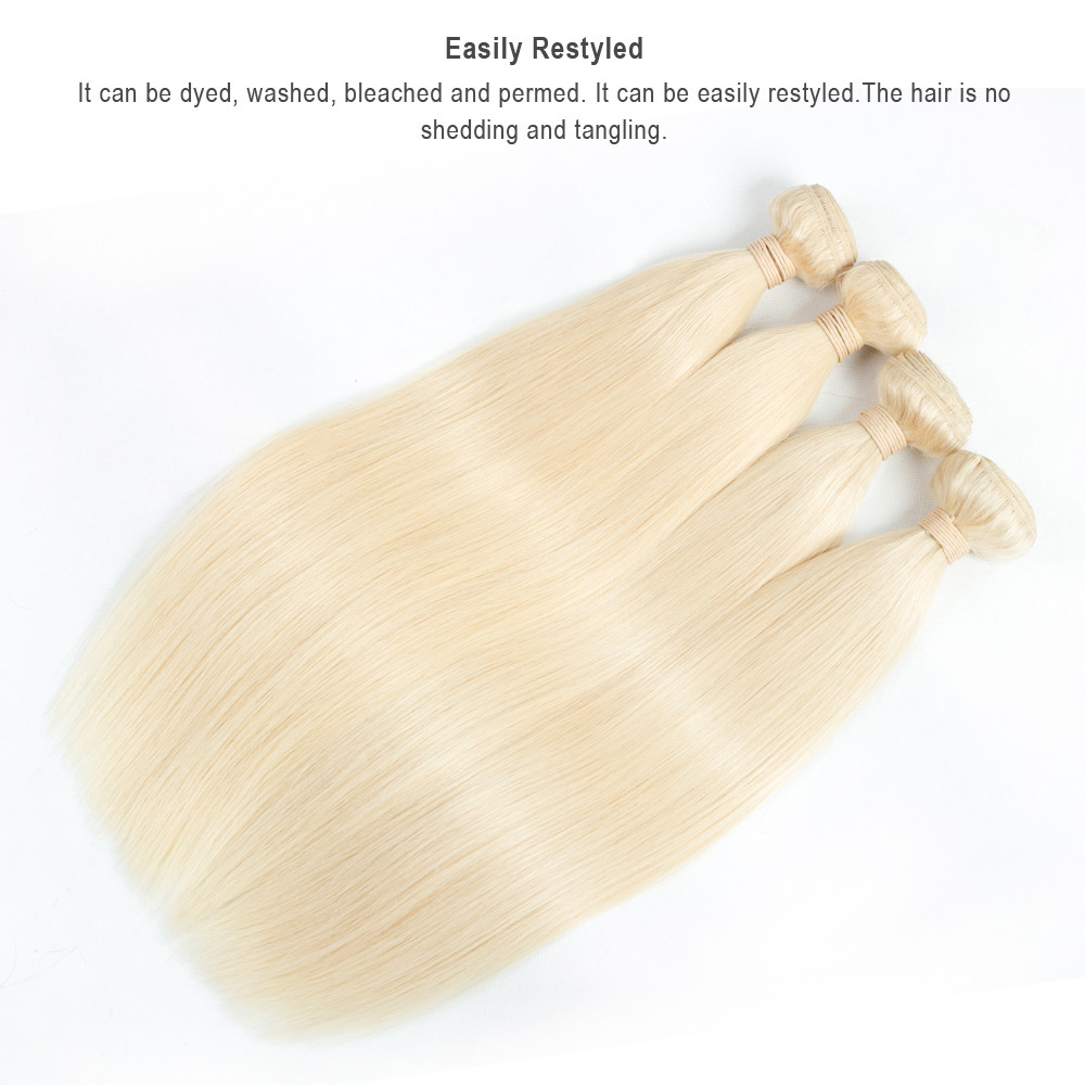 Platinum Blonde Straight WeavyTexture Highest Quality Sew In Virgin Human Hair