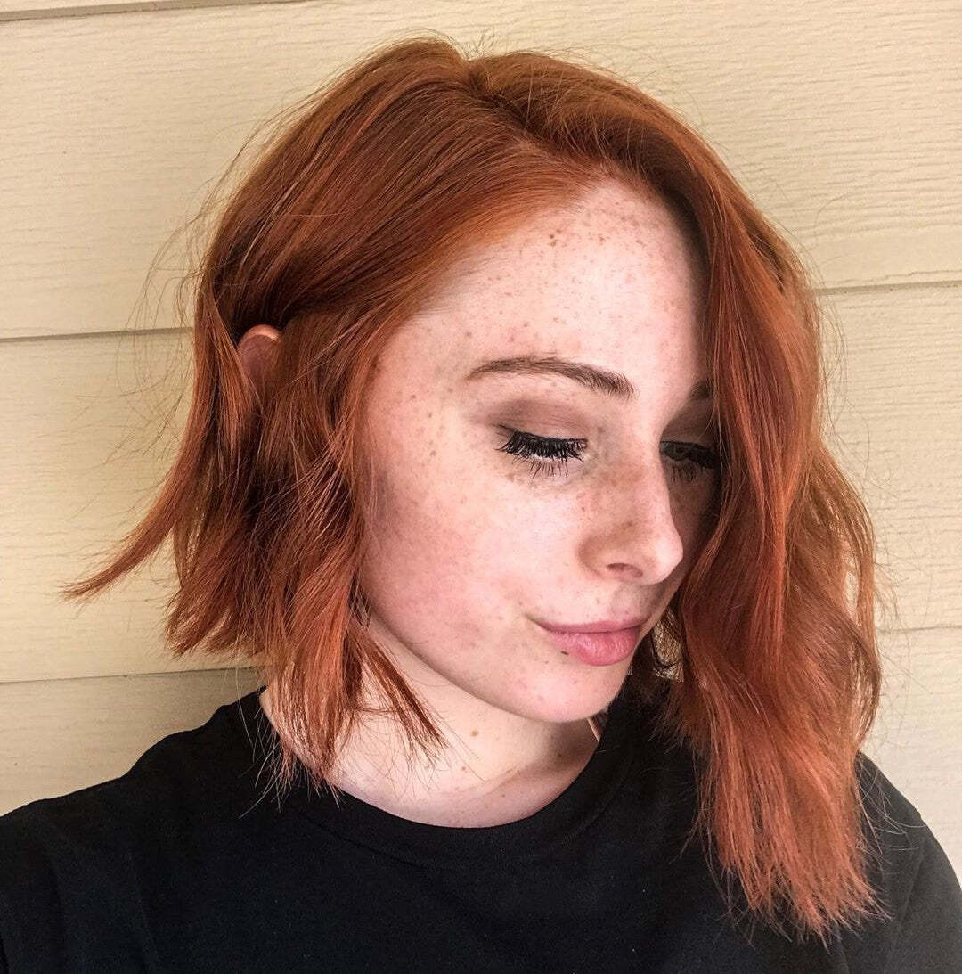 Short Light Auburn Ginger Bob Wigs Brazilian Remy Human Hair Lace Front Wigs