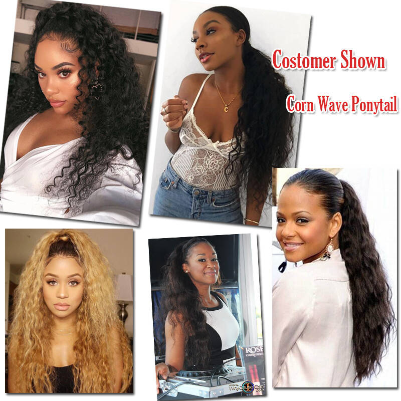 22″ Drawstring Natural Yaki Ponytail Kinky Real THICK As Human Hair Extensions
