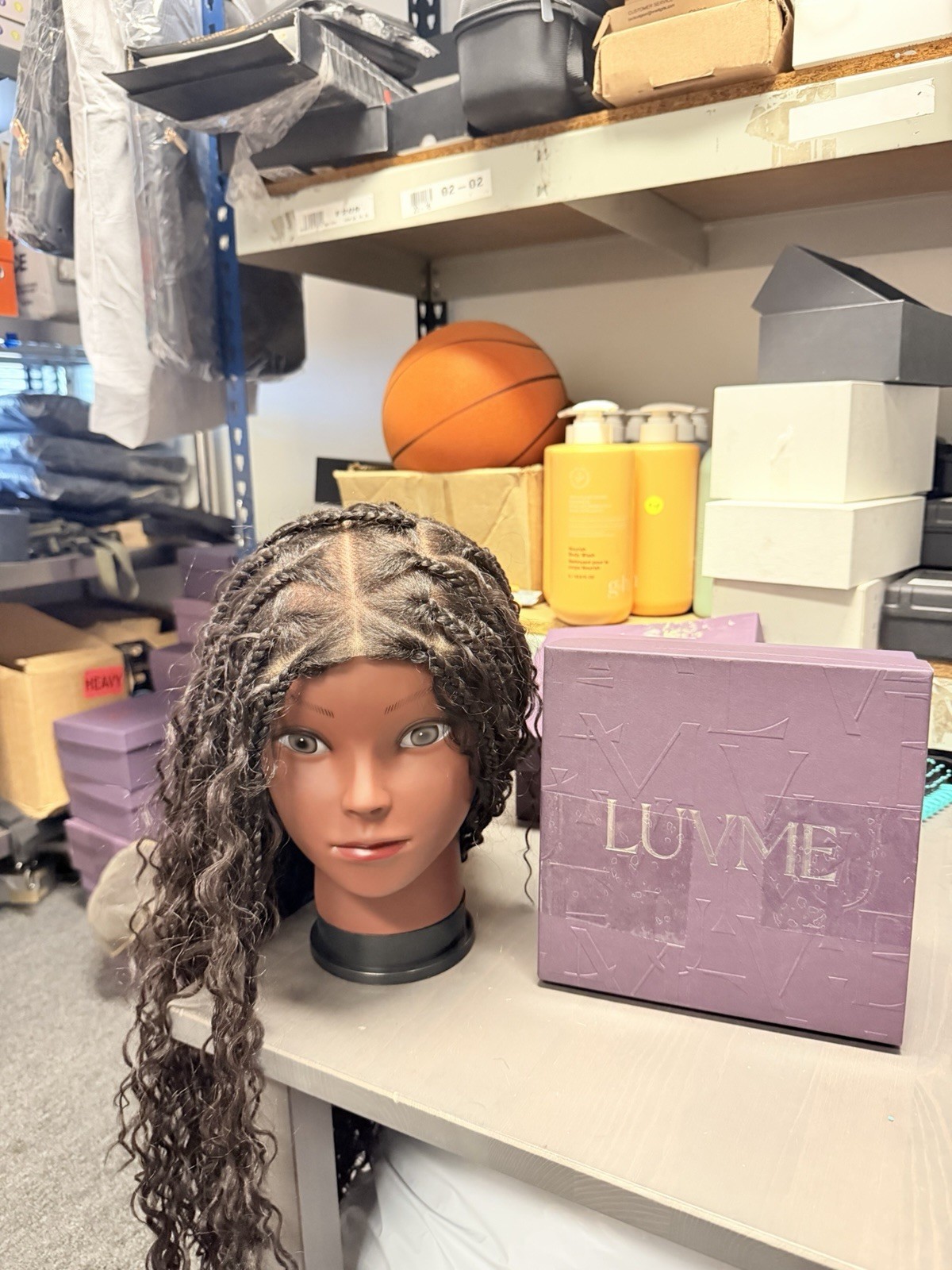 👍good Brand LUVME Human Hair Wig Long Black Wavy Wig Open Box No Accessories