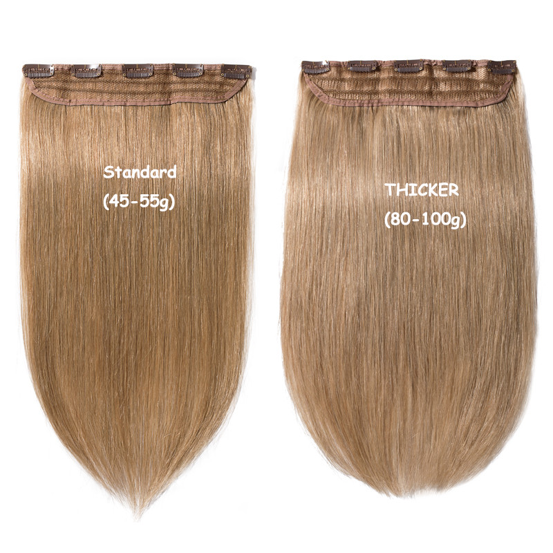 100g Thick One Piece 100% Remy Clip In Human Hair Extension 3/4Full Head Weft US