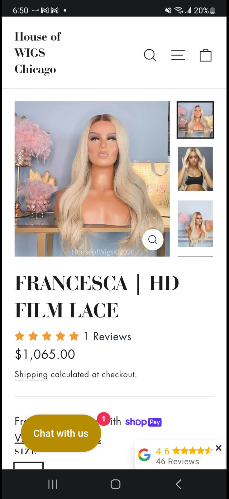 House of Wigs – Francesca HD Film Lace Blonde Human Hair Wig Medium Size