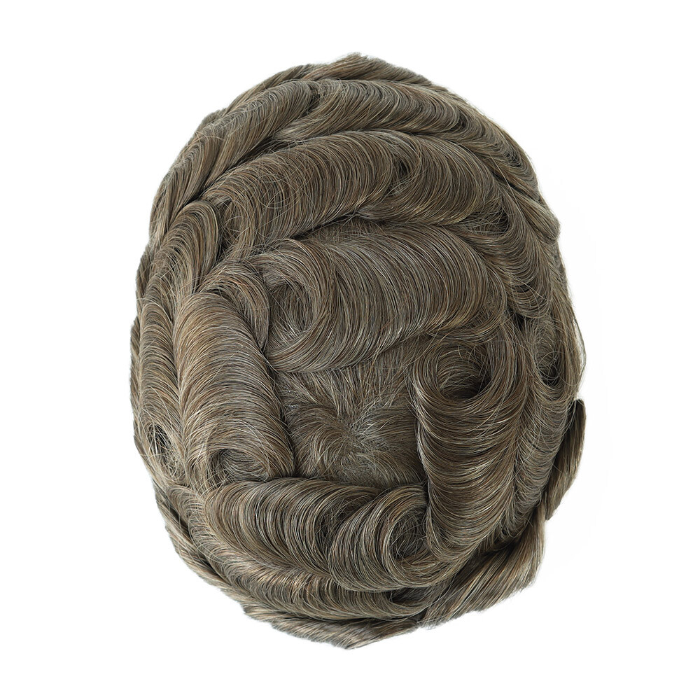 Full French Lace Toupee For Men Human Hair Replecement System Natural Hairpieces