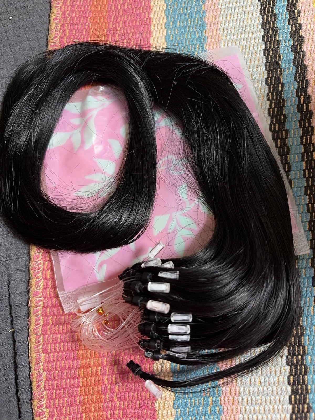 YouGee I Tip Hair Extensions 24in 50g Human Hair Black 51 Strands New