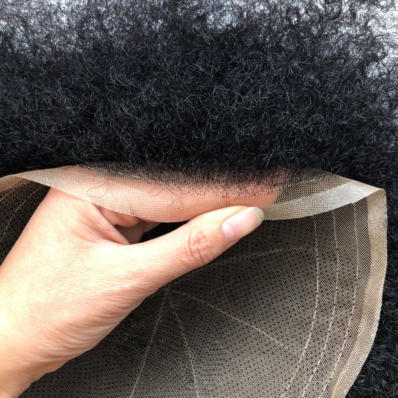 Afro Curly Full Lace Toupee African American Mens Toupee Human Hair 4mm Afro