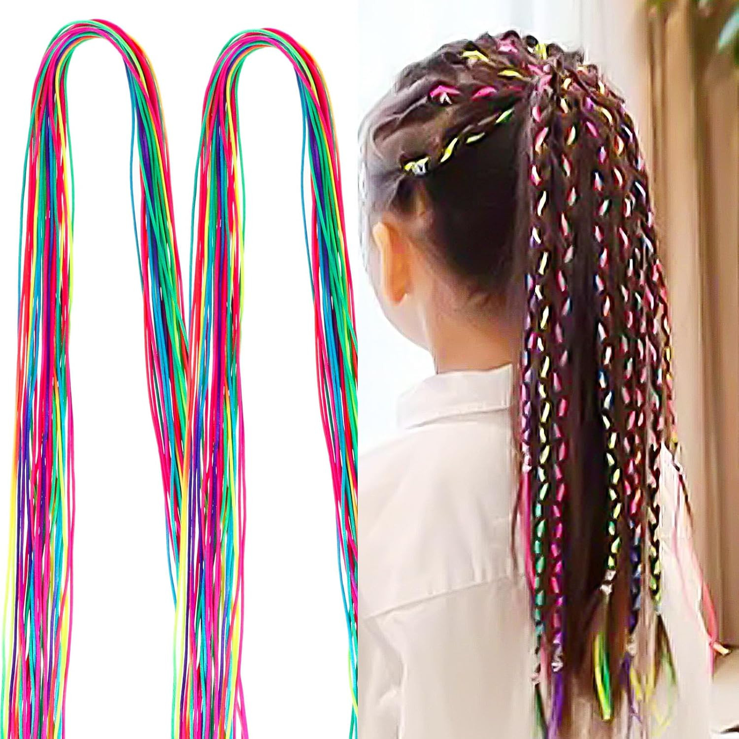 30pcs Multi-Color Hair Rope Set – 82 cm Long 1.5 mm Wide – Braid Hair