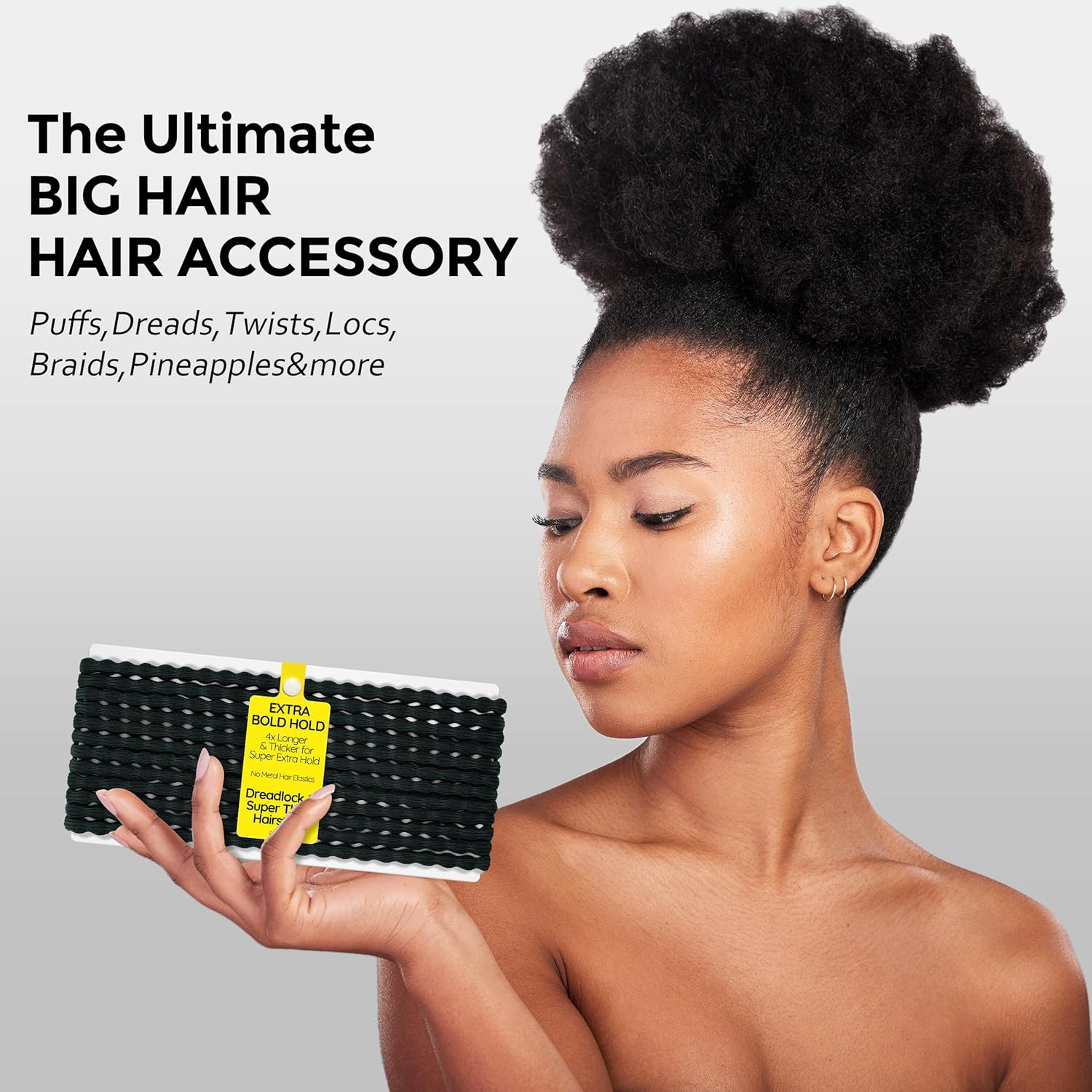 12-Pack 4X Extra Long Hair Ties – Ideal for Dreadlocks, Curly, Extra Thick Hair