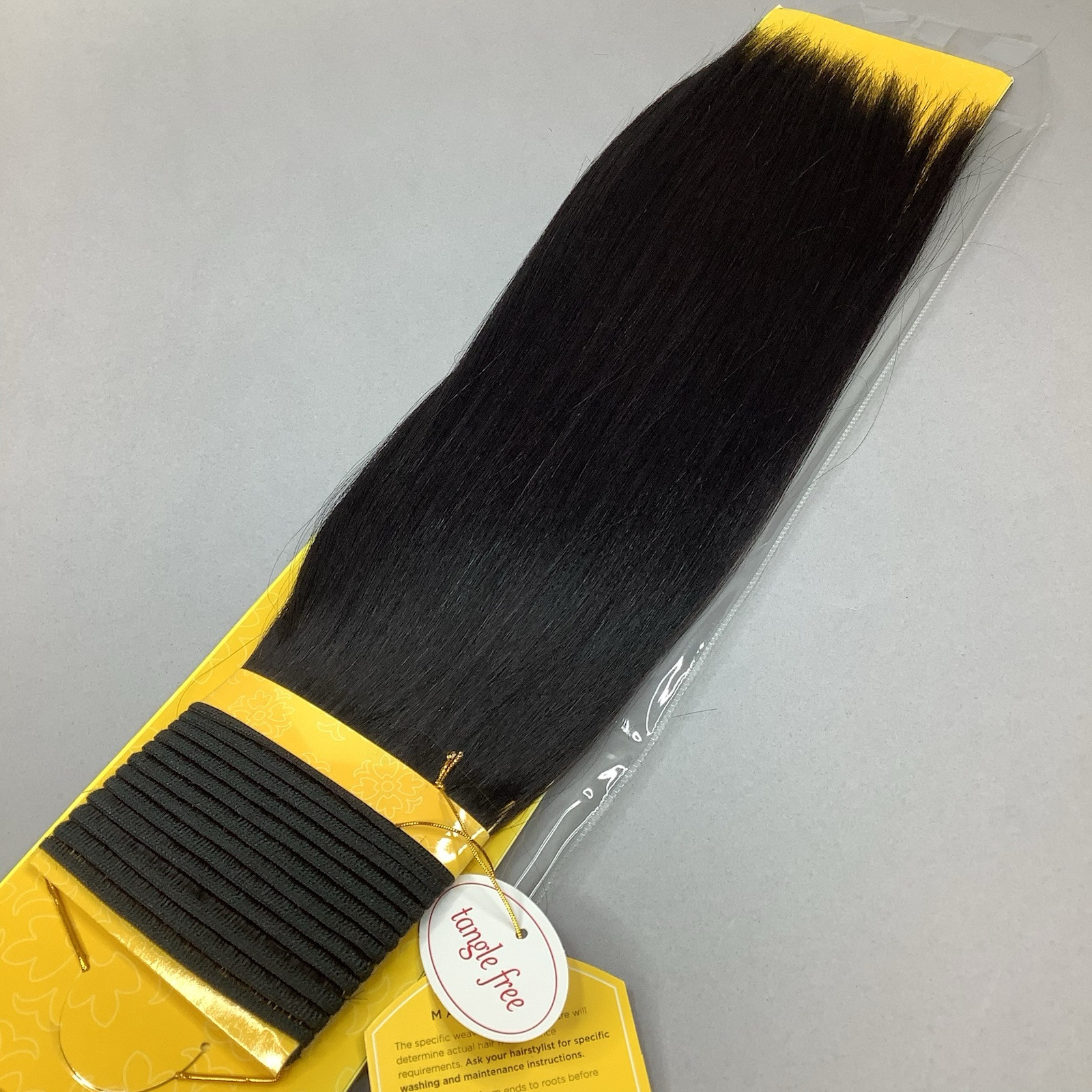 14” #1B Off Black Straight Goddess Remi Human Hair Track Extensions