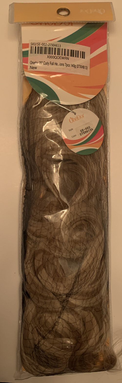 Onedor 20” Curly Full Head Extensions 7pc 140g se-002- 27XH613 New Never Opened