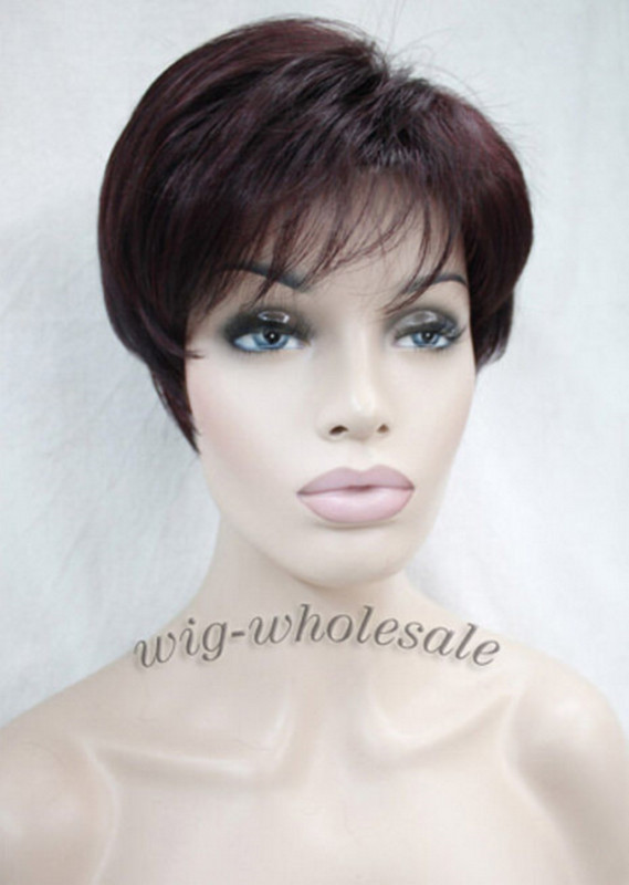 Women Short Wig Bob Pixie Brown Blonde Mix Natural Full Hair Wigs Daily