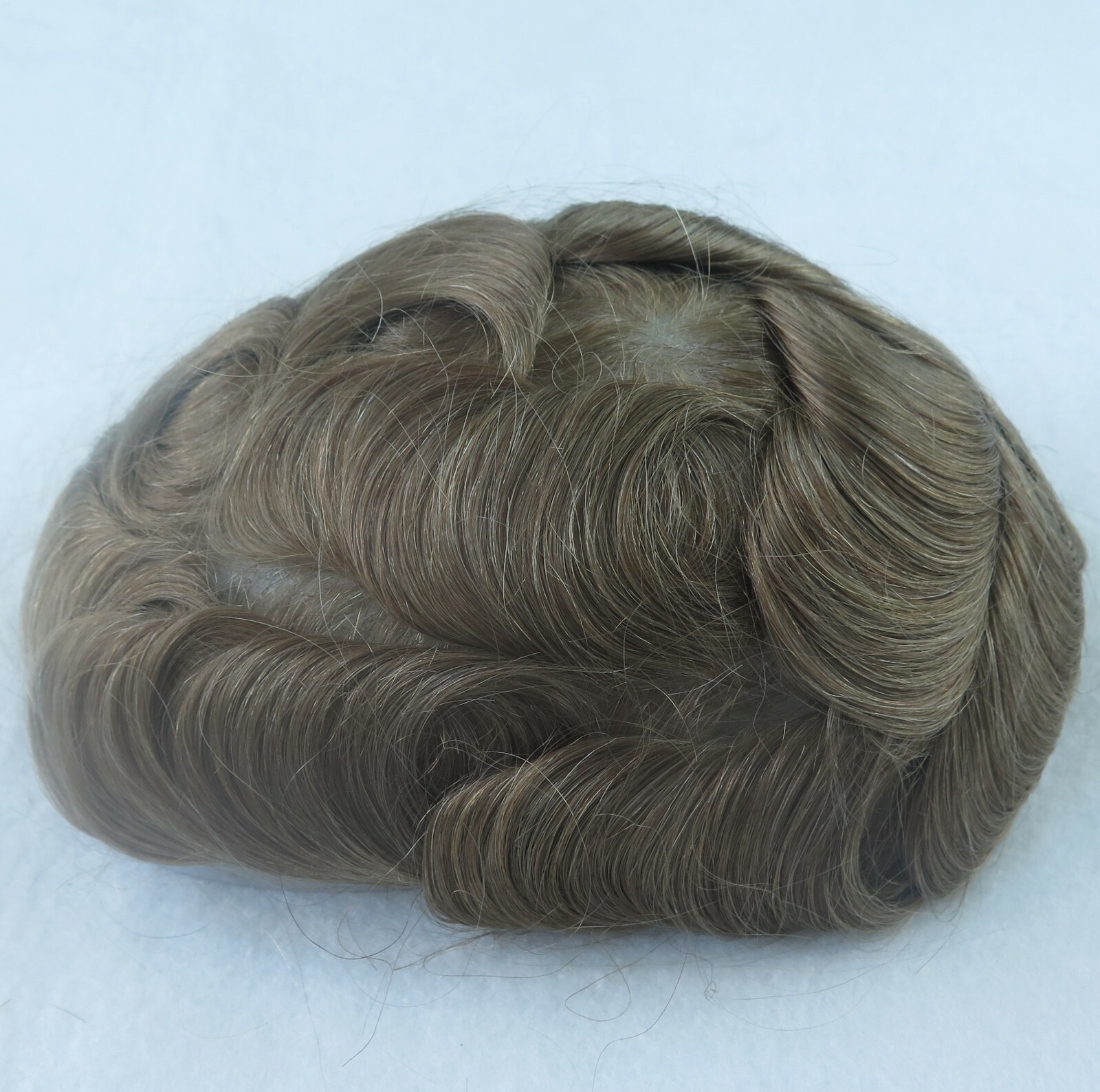 Natural Mens Toupee Human Hair Replacement System Super Thin Skin Hairpieces #20