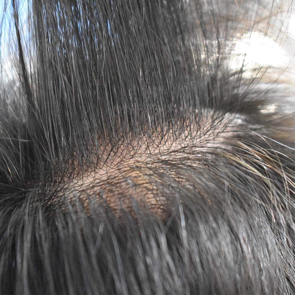 Mens Toupee Ultra Thin Skin Hair Replacement System Invisible V-Loop Hair PieceU