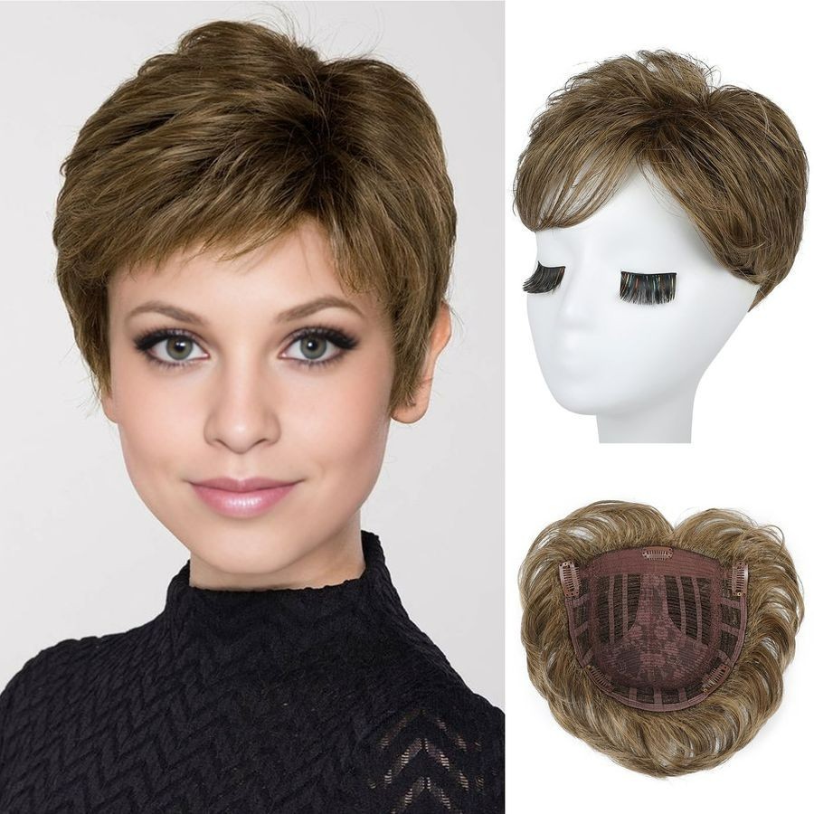 REECHO Hair Topper – 100% Japanese Fiber Short Wiglet Color: Medium Brown