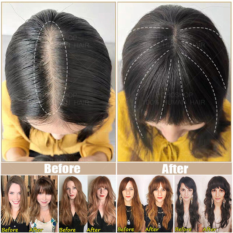 Russian Human Hair Mono Silk Women Topper REMY Hairpiece Toupee Wigs FULL 130%