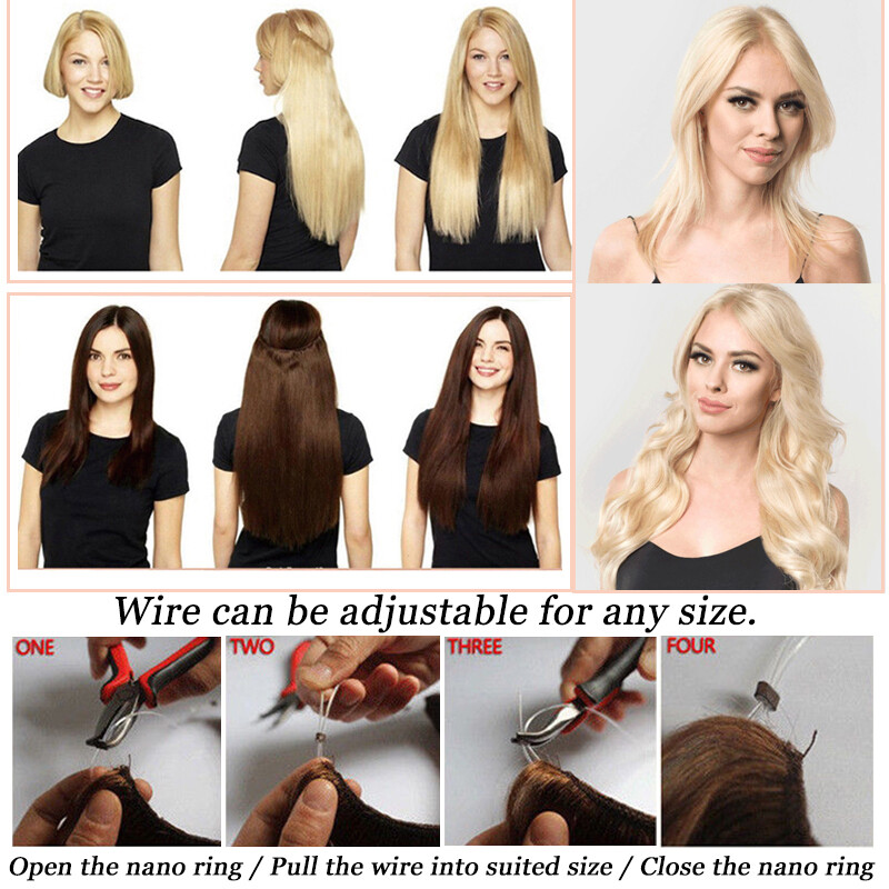 100% Natural One Piece Hair Extension 3/4 Full Head Hairpiece As Human Ombre mix