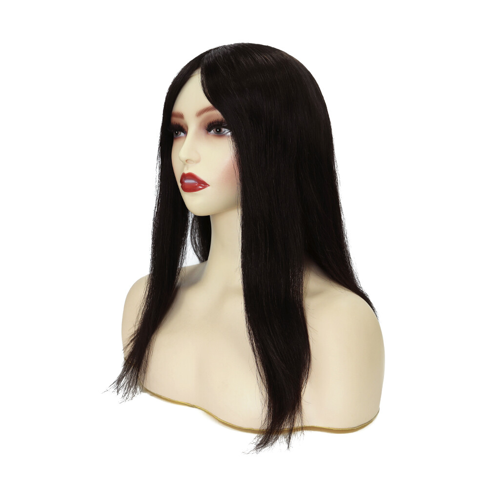 Women Toppers Top Pieces Hair Replacement Remy Hair 16” Long Human Hair Q6L 7X9