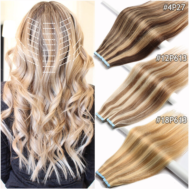 Invisible Tape In 100% Remy Human Hair Extensions Russian Skin Weft 150g 60pc US