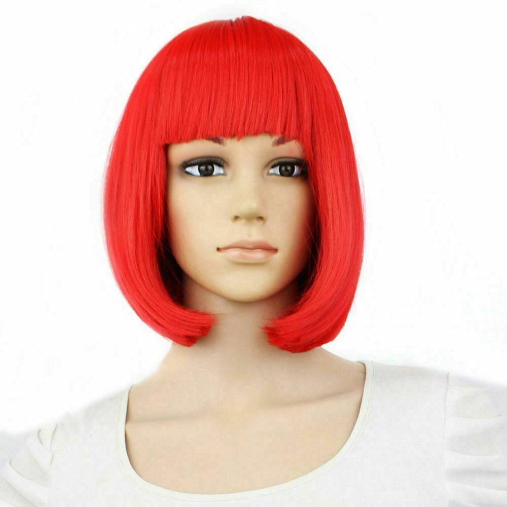 Lady Girl Bob Wig Women’s Short Straight Bangs Full Hair Wigs Cosplay Party