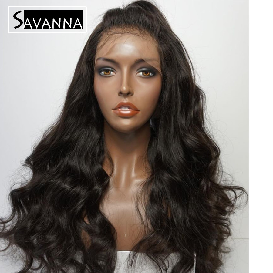 Long Wave Synthetic Lace Front Wigs Natural Black Color Pre Plucked Baby Hair