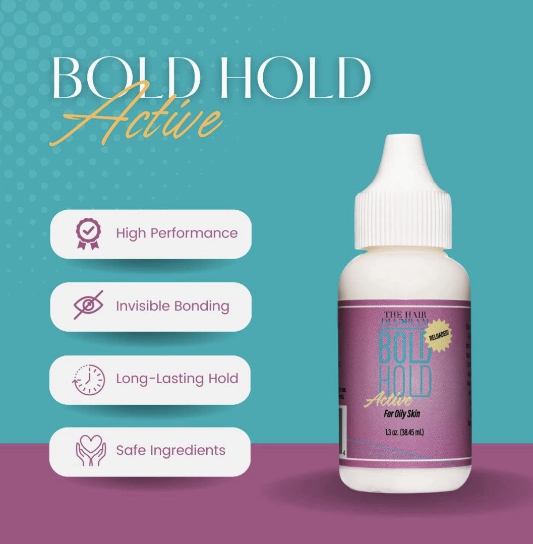 The Hair Diagram Bold Hold Active Reloaded Strong Wig Adhesive Glue 1.3fl oz NEW