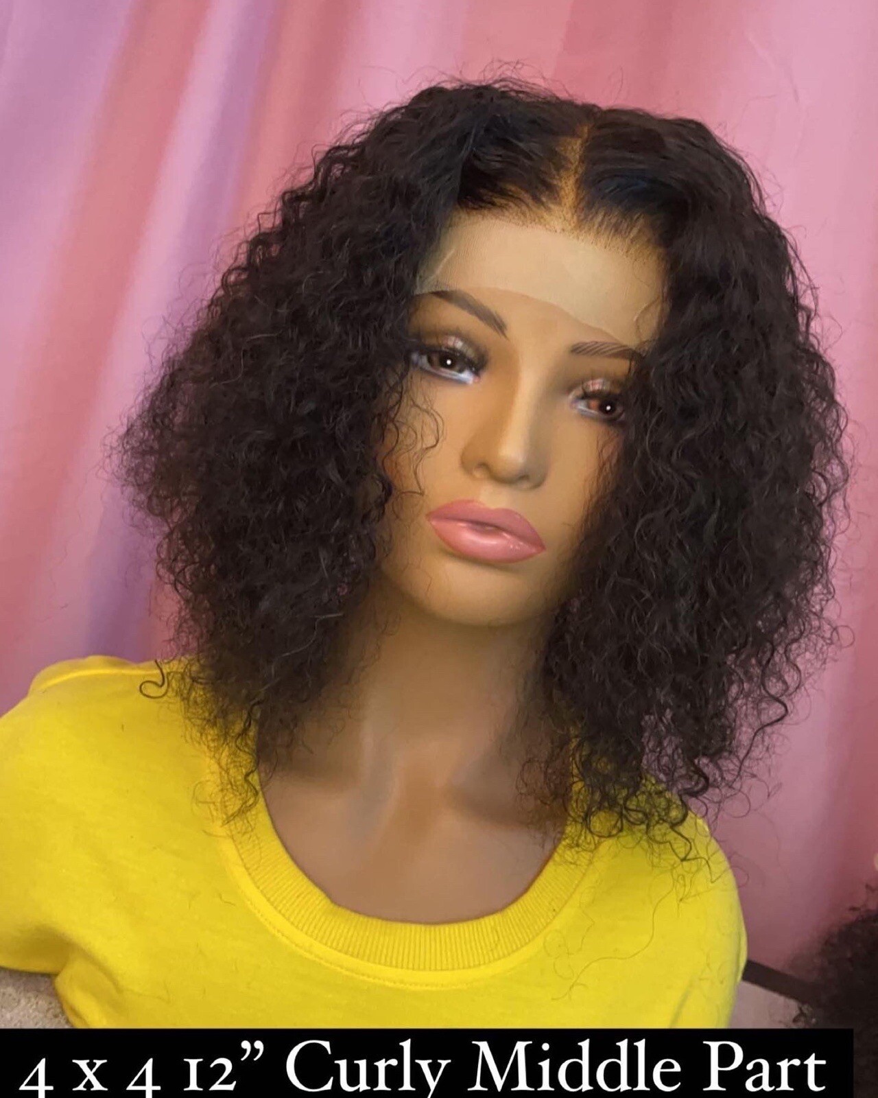 12” Deep Curly 4×4 Closure Wig For women human hair lace front