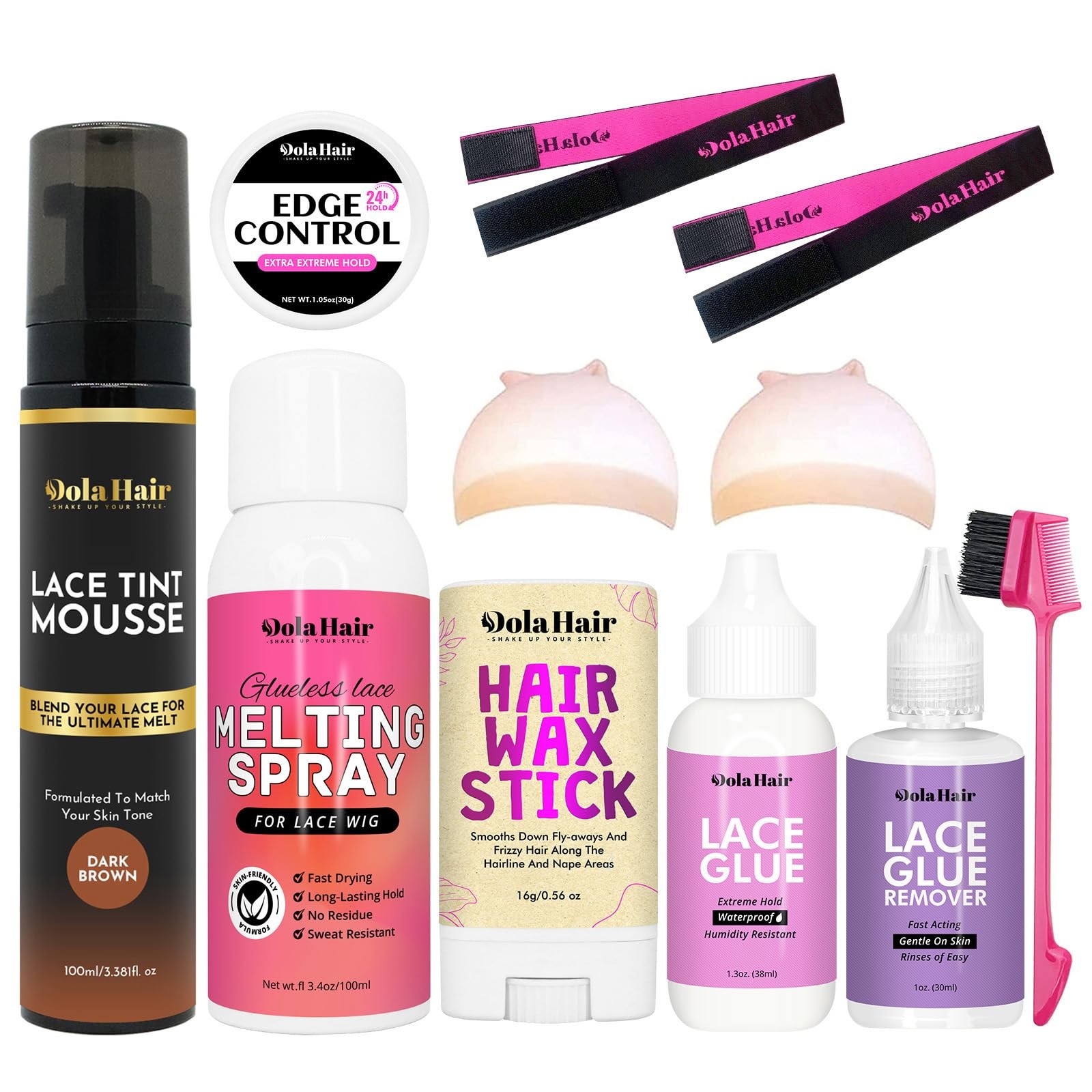 Lace Glue Kit – Complete Set with Lace Tint Mousse, Wig Installation & Meltin…