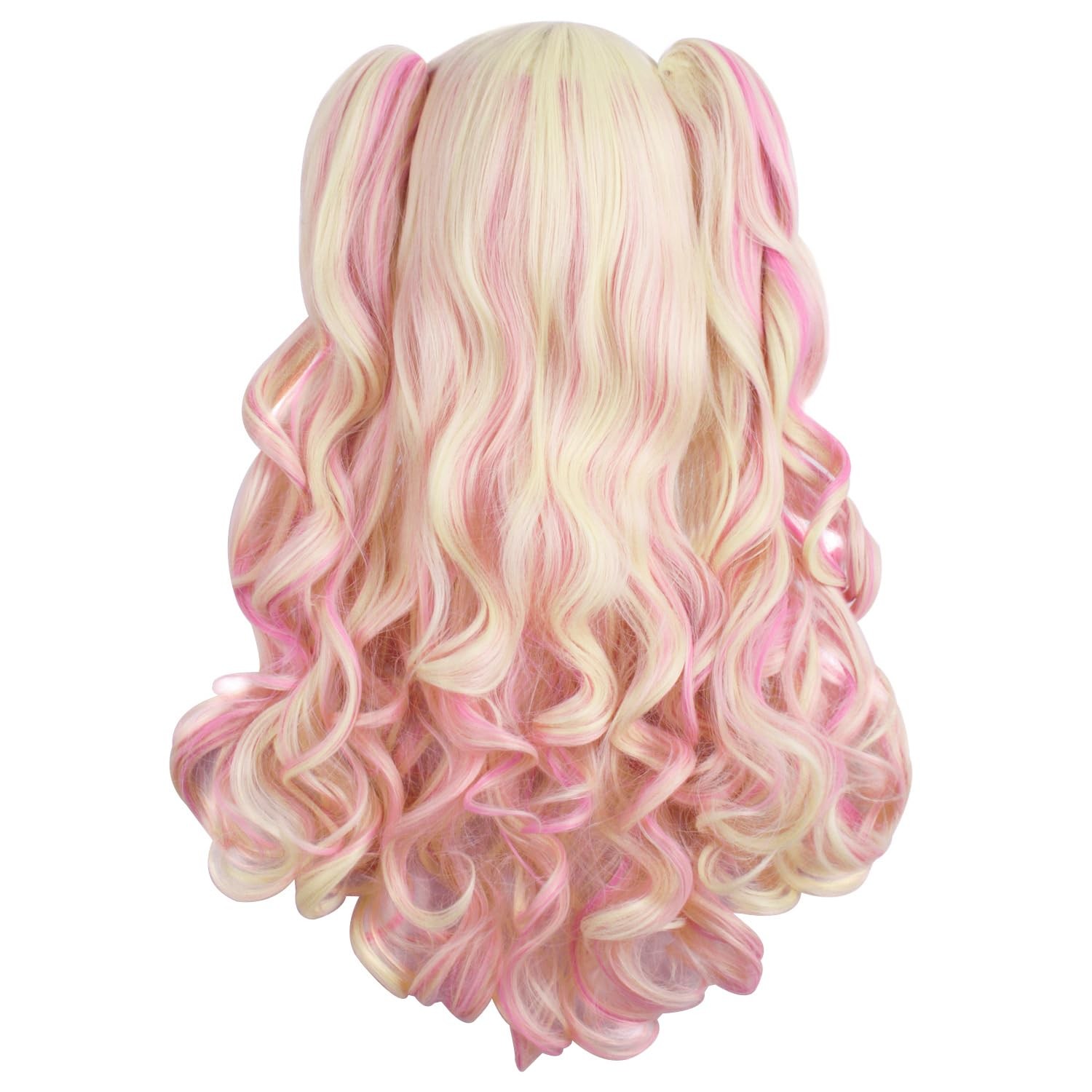 MapofBeauty Multi-color Lolita Long Curly Clip on Ponytails Cosplay Wig