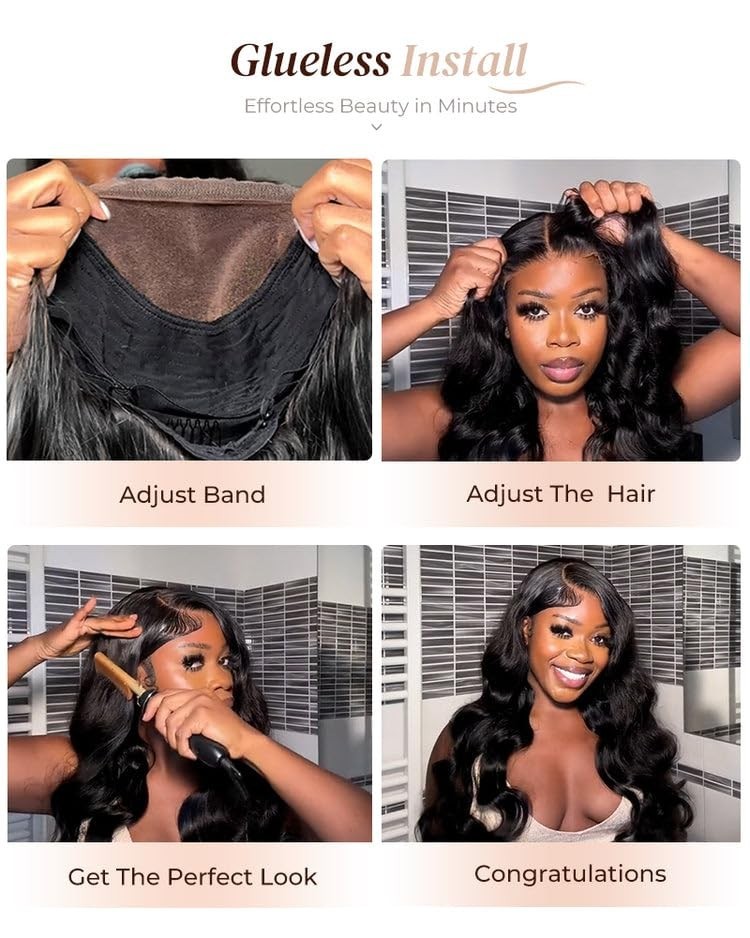 100% Human Hair Glueless Wig – 20″ Straight HD Lace Front, Pre-Plucked, 210% Den