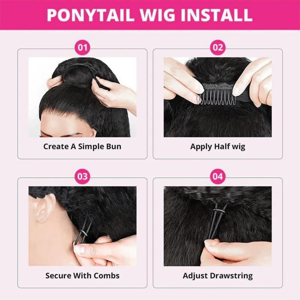 Burmese Curly Half Wig 180 Density Human Hair 22″ Glueless Drawstring Headband W
