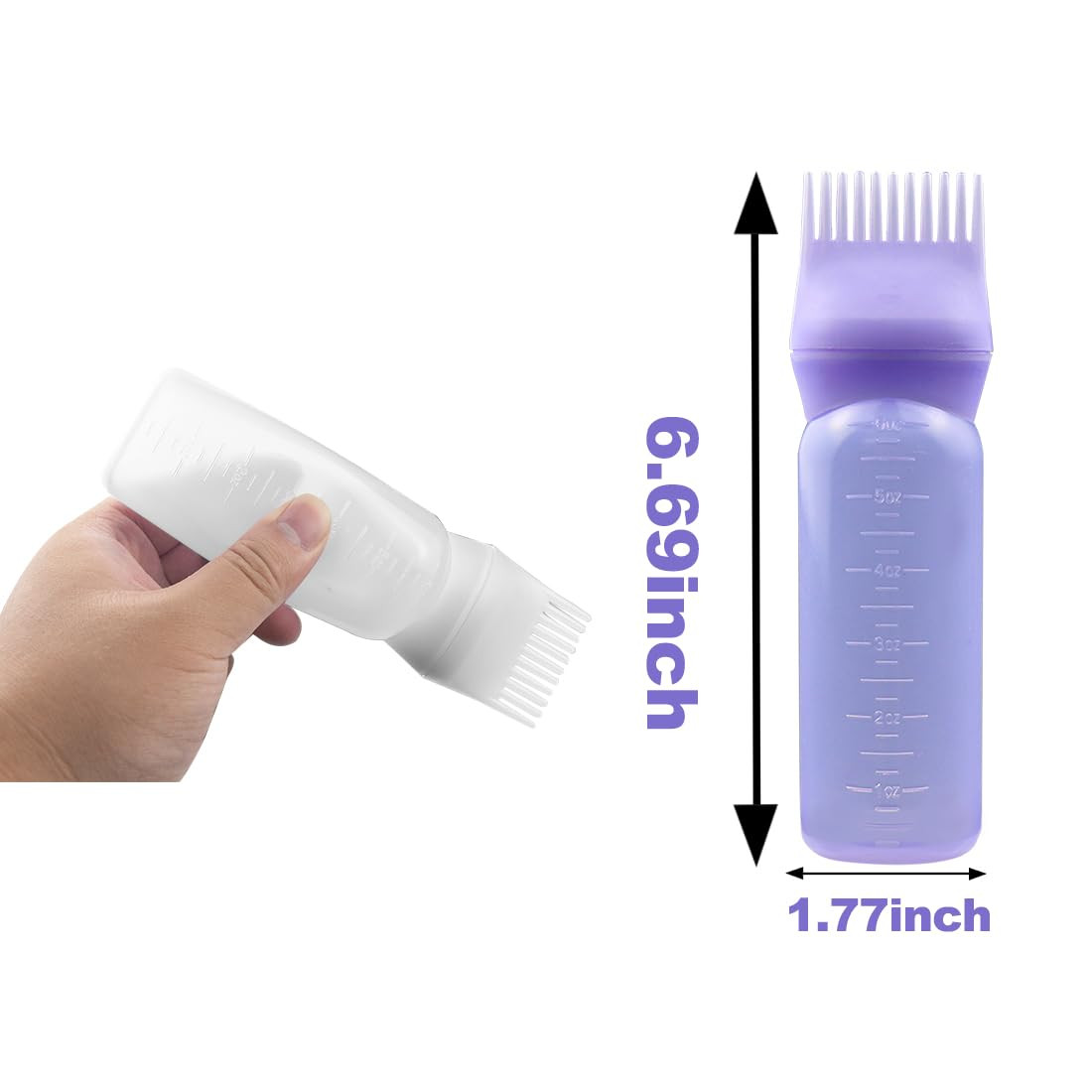 4PCS Hair Oiler Comb Bottle, Root Applicator for Scalp Oil and Hair Oiling, 6Oz