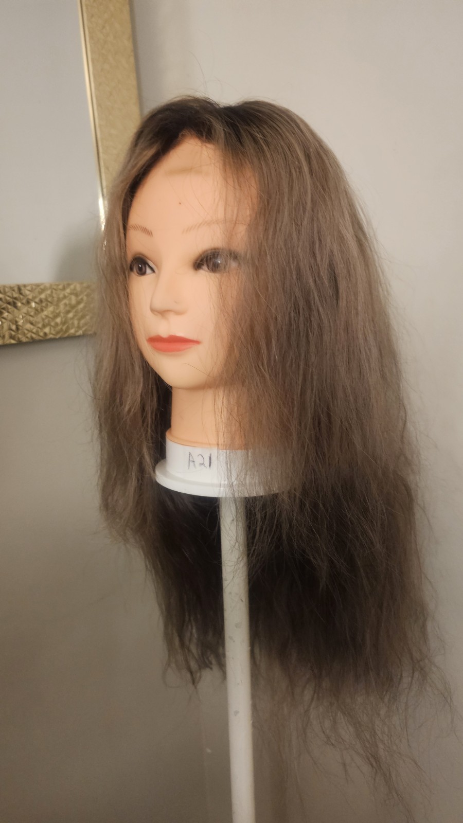 High Quality regular Top 22 to 24″ grey curly 100% Virgin Human Hair Lace Wig