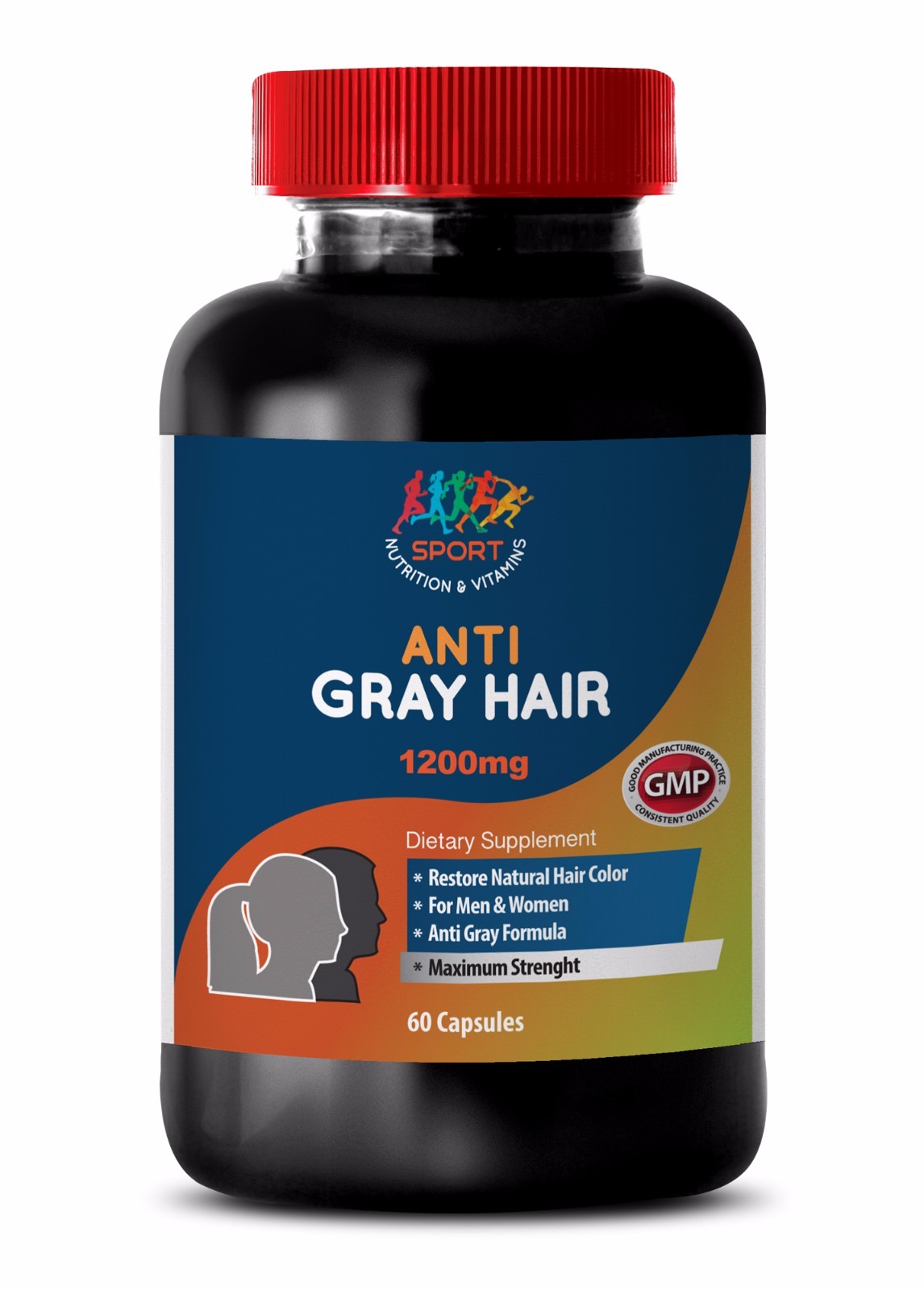 Natural Hair Restoration – Anti-Gray Hair 1200mg – Saw Palmetto Extract 1 Bottle