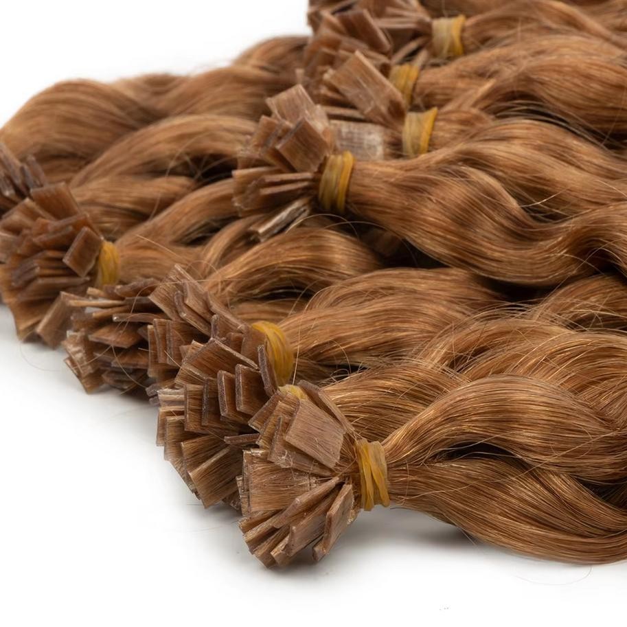 Curly WavyPre Bonded Keratin Fusion Keratin K Tip Human Hair Extensions 100S 70g