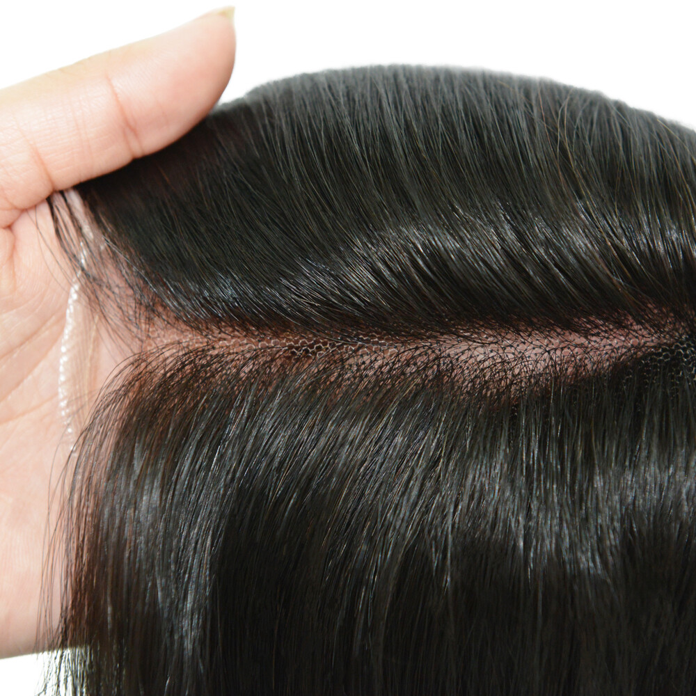 Women Toppers Top Pieces Hair Replacement Remy Hair 16” Long Human Hair Q6L 7X9