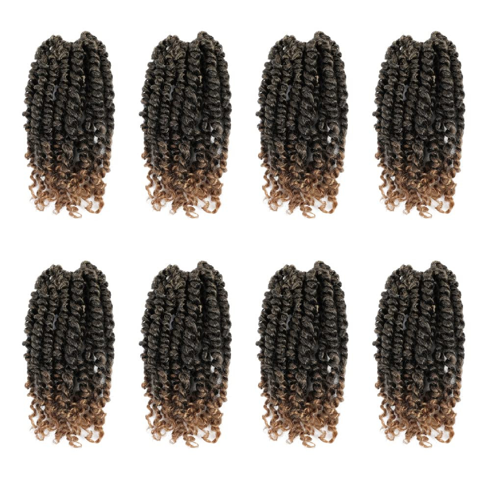 The Pre-twisted Passion Twist Crochet Hair 6 Inch Short Pre-looped Crochet Pa…