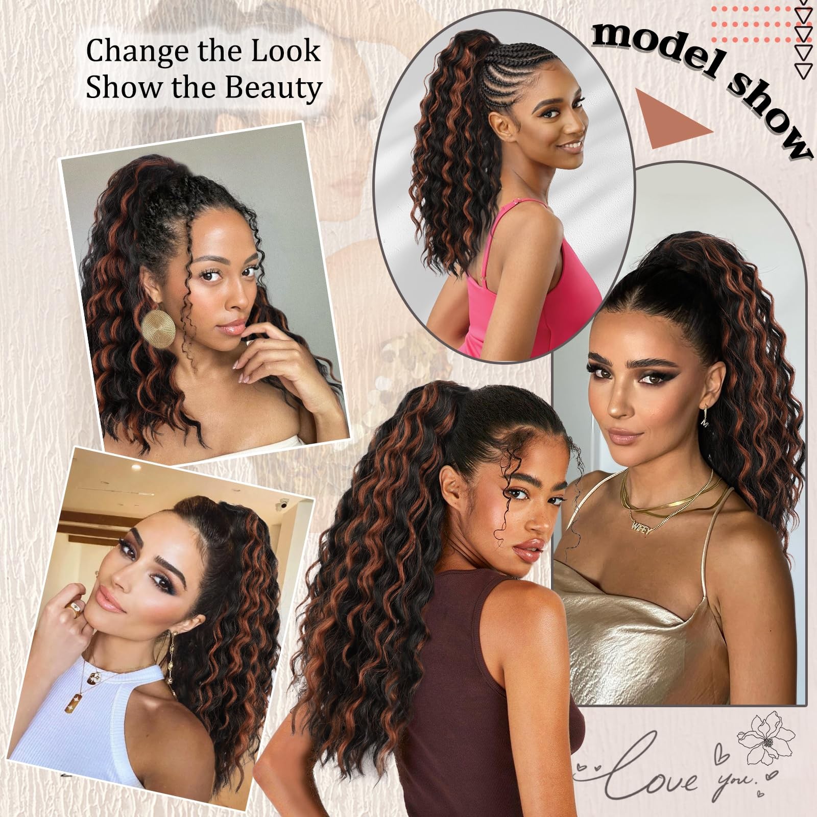FREEMEIGE Curly Drawstring Ponytail Extension for Black Women – 1B/30 140g