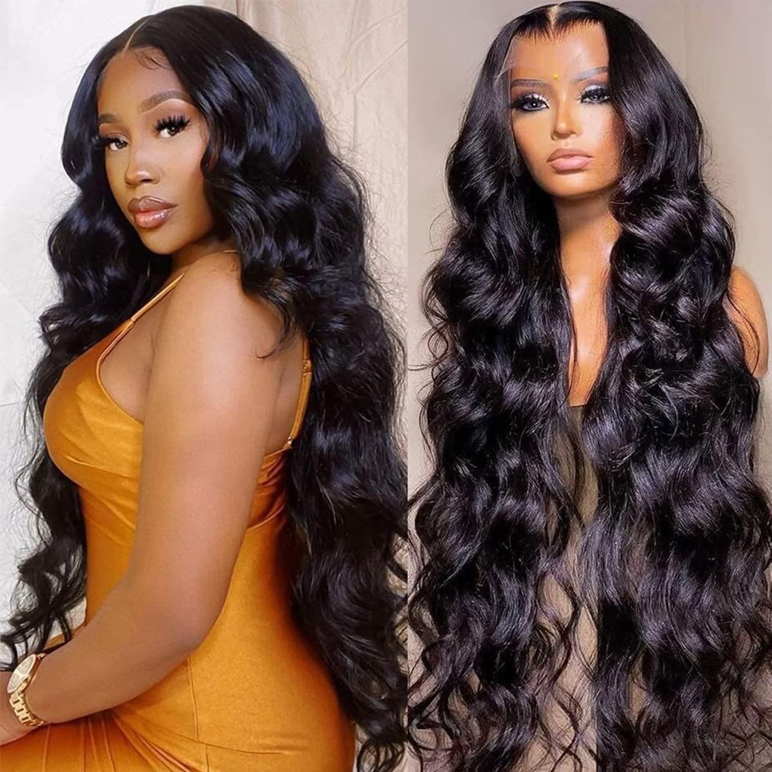 13×6 Body Wave Lace Front Wig – 180 Density HD Transparent Lace, Pre Plucked, 34