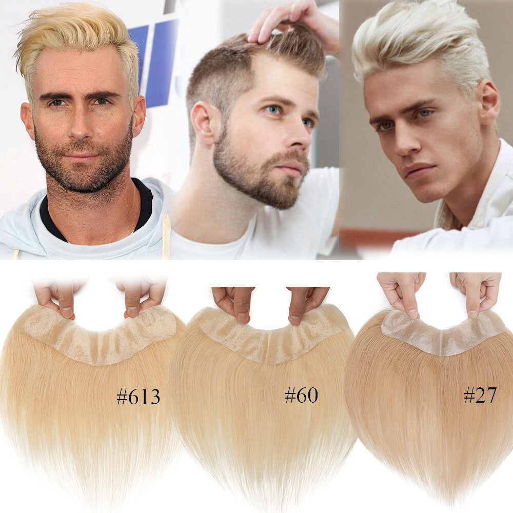 Natural Forehead Hairline Thin Skin PU Toupee Topper Men Human Hair Hairpiece 9A