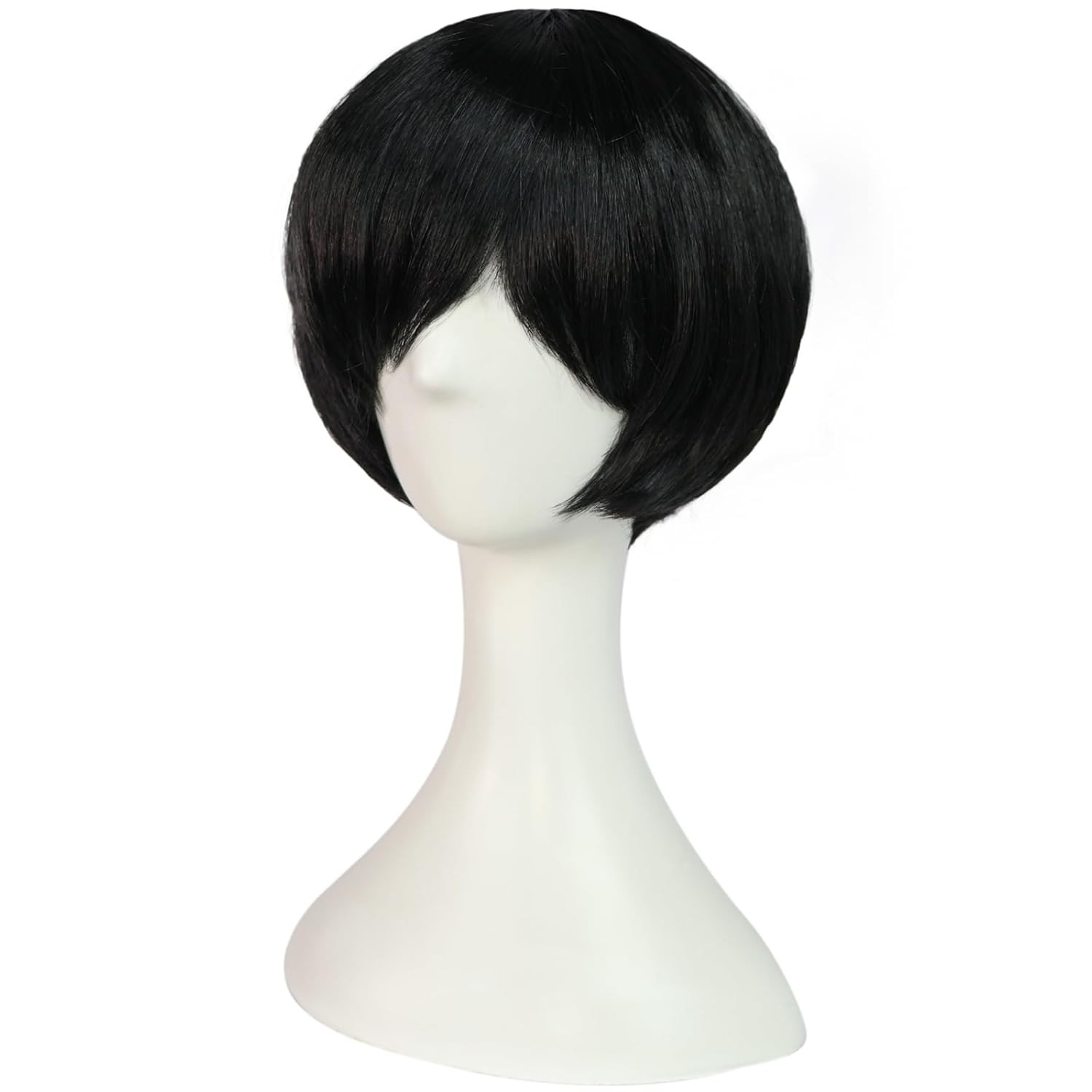 8 Pcs Emo Wig Men Short Black Wig Emo Costume Set for Men Scene Wigs Goth Wigs 2