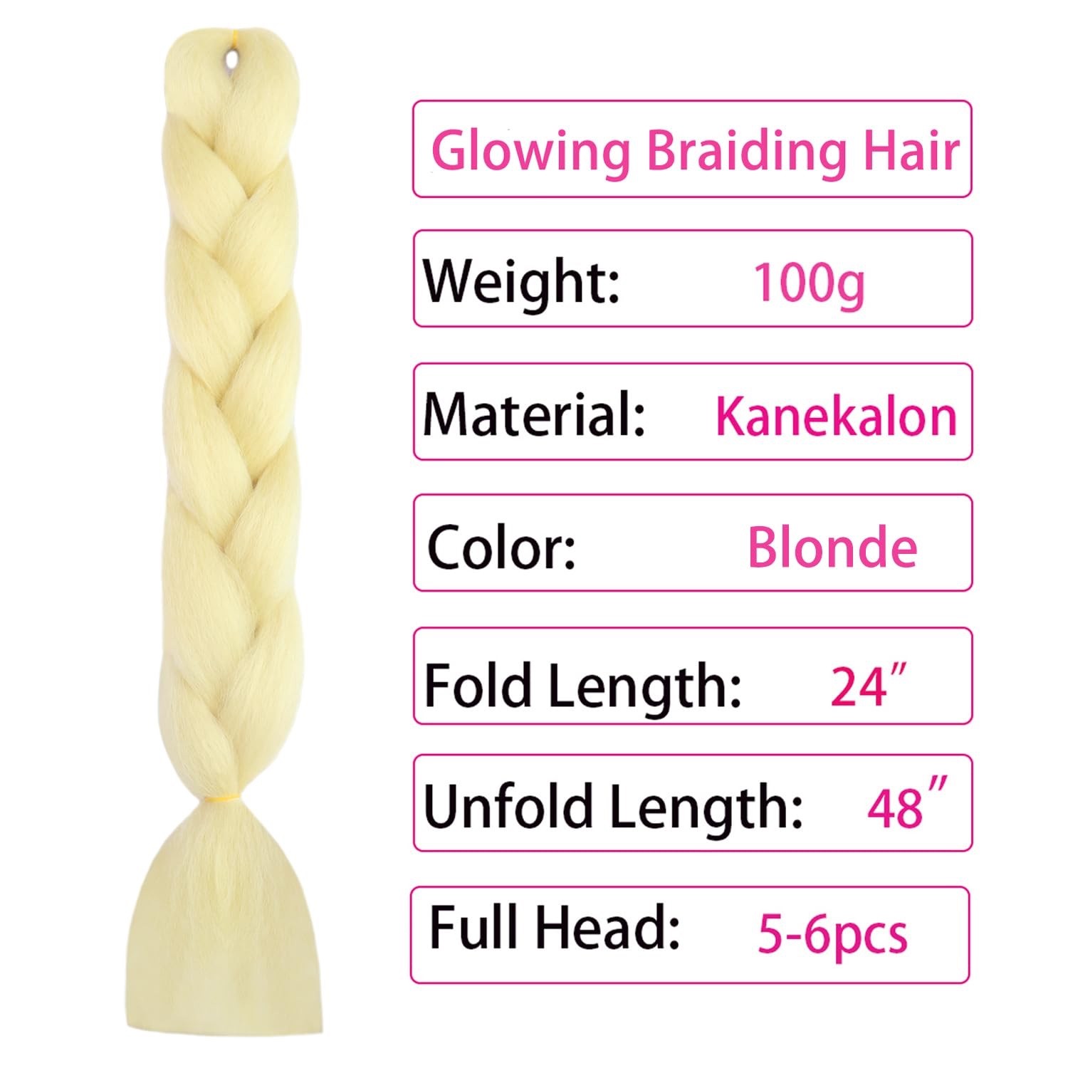 Glow in the Dark Braiding Hair Extensions – Neon Light Synthetic Jumbo Braid