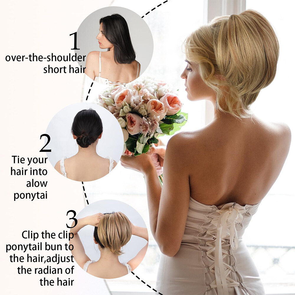 Messy Bun Hair Piece Ponytail Updo Claw Clip In Hair Extensions Real As Human